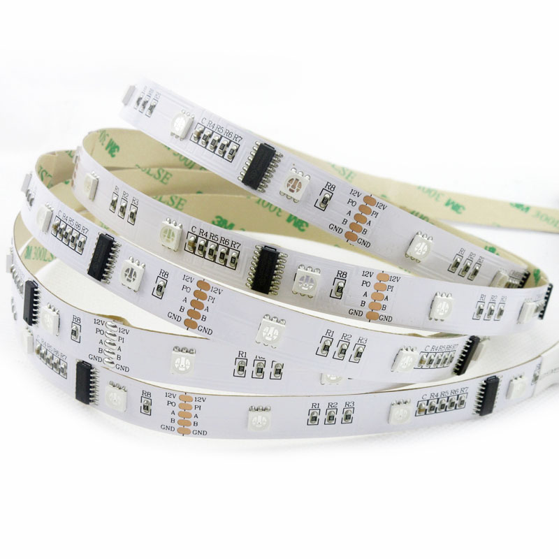 DMX512 RGB DC12V 150 LEDs Digital LED Strip Light with Built-in 485 Programmable Parallel Signal Breakpoint Resume, Matrix Control,16.4feet/roll DMX512 RGB DC12V 150 LEDs Digital LED Strip Light with Built-in 485 Programmable Parallel Signal Breakpoint Resume, Matrix Control,16.4feet/roll